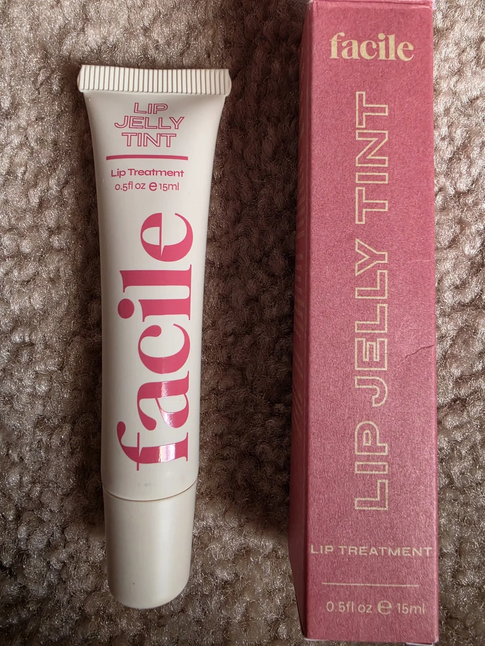 Facile Lip Jelly Tint Lip Treatment .5fl Oz Rose Pink $14 NIB
